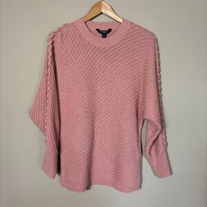 Simply Vera Vera Wang Pink Knitted Sweater Cable Details Size L